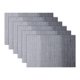 thumbnail image 1 of Juego de manteles individuales de plástico, juego de 6 manteles rectangulares para decoración de mesa, lavables, resistentes al calor, manteles individuales limpiables, negro gris 17.7x11.8 pulgadas, 1 of 6