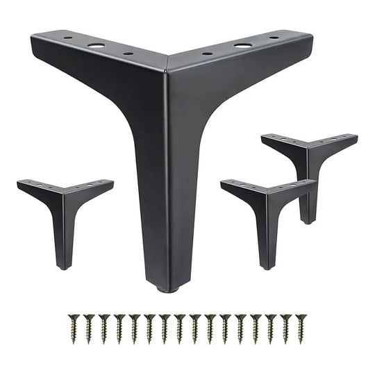 Genérica - Pack De 4 Patas 15cm Negras Mate Para Muebles Y Sofás
