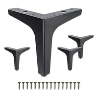 Genérica - Pack De 4 Patas 15Cm Negras Mate Para Muebles Y Sofás