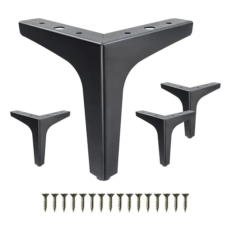 Genérica - Pack De 4 Patas 15cm Negras Mate Para Muebles Y Sofás