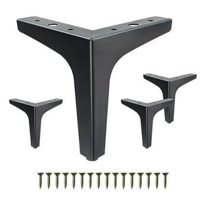 Genérica - Pack De 4 Patas 15Cm Negras Mate Para Muebles Y Sofás