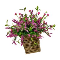 Magideal - Corona De Cesta Colgante Para Puerta Delantera, Corona De Primavera, Corona De Flores Artificiales Rústicas Para Boda, Porche, Celebración, Interior Y