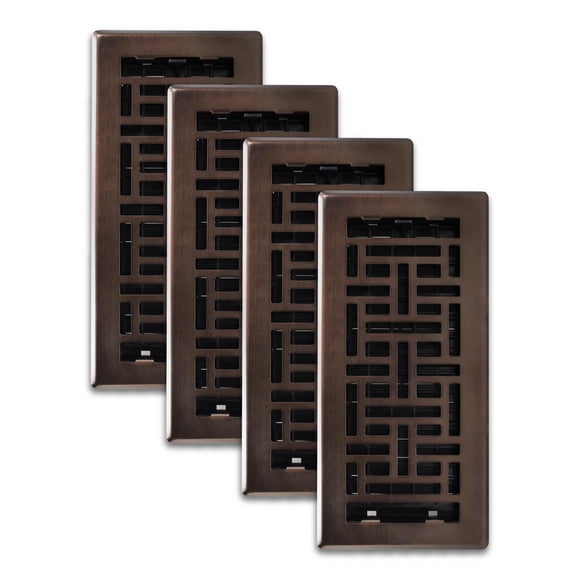 Rejillas decorativas Floor Register AJH410-RB Oriental de 4 x 10 pulgadas, paquete de 4 unidades