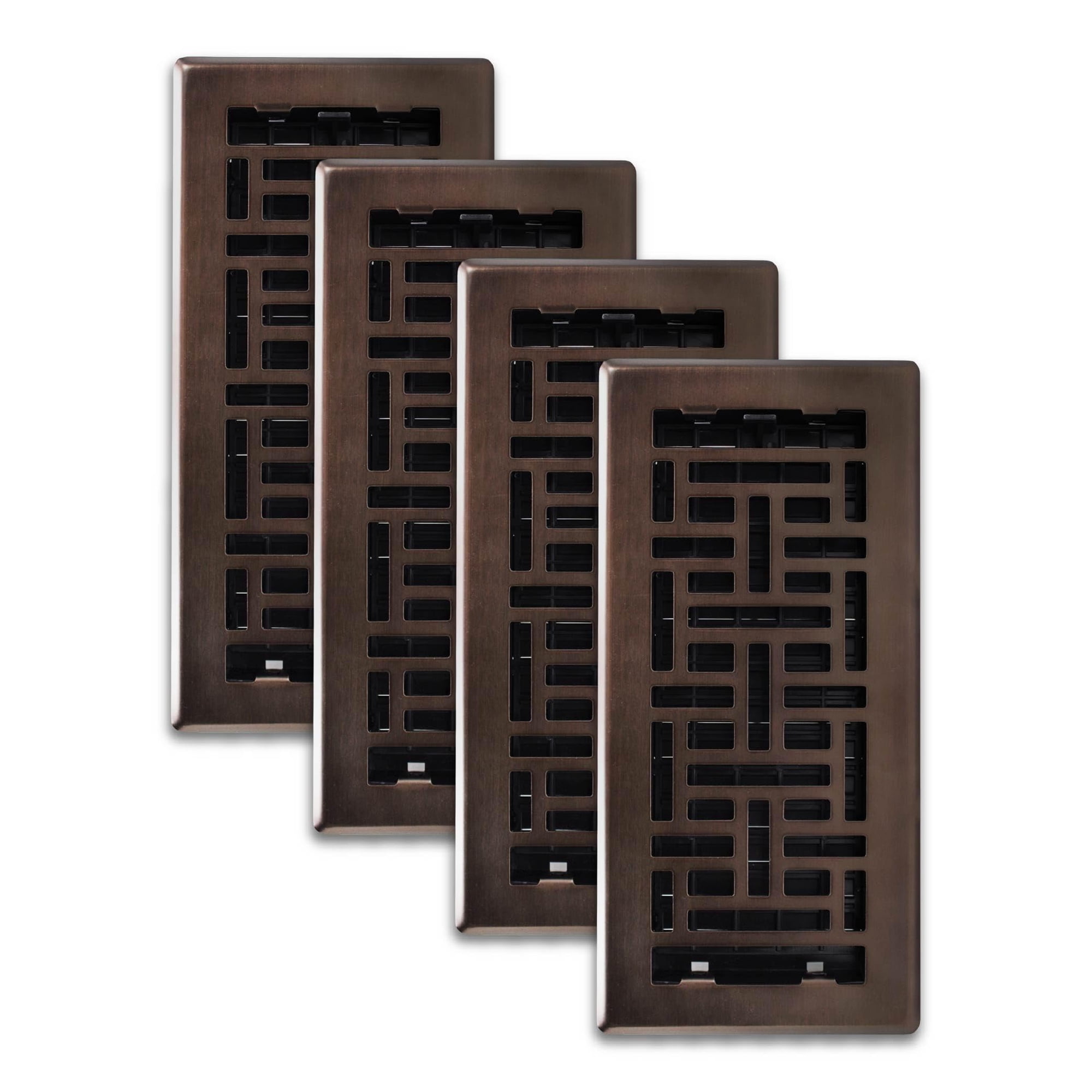 Decor Grates - Rejillas Decorativas Floor Register Ajh410-rb Oriental De 4 X 10 Pulgadas, Paquete De 4 Unidades
