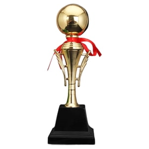 Magideal - Trofeo Esférico De Fútbol, Trofeo De Balón Dorado, Decoración De Trofeo De Fútbol, El Mejor Regalo, Balón De Fútbol Dorado Para Regalos De Fanáticos, 445 Cm