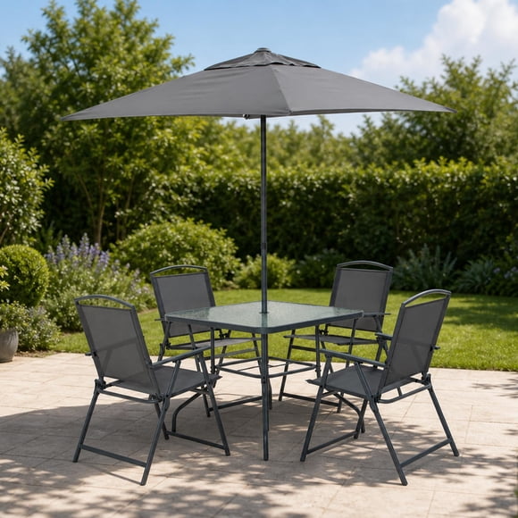 Juego de Terraza Comedor 4 Personas Gris 86x86x70cm