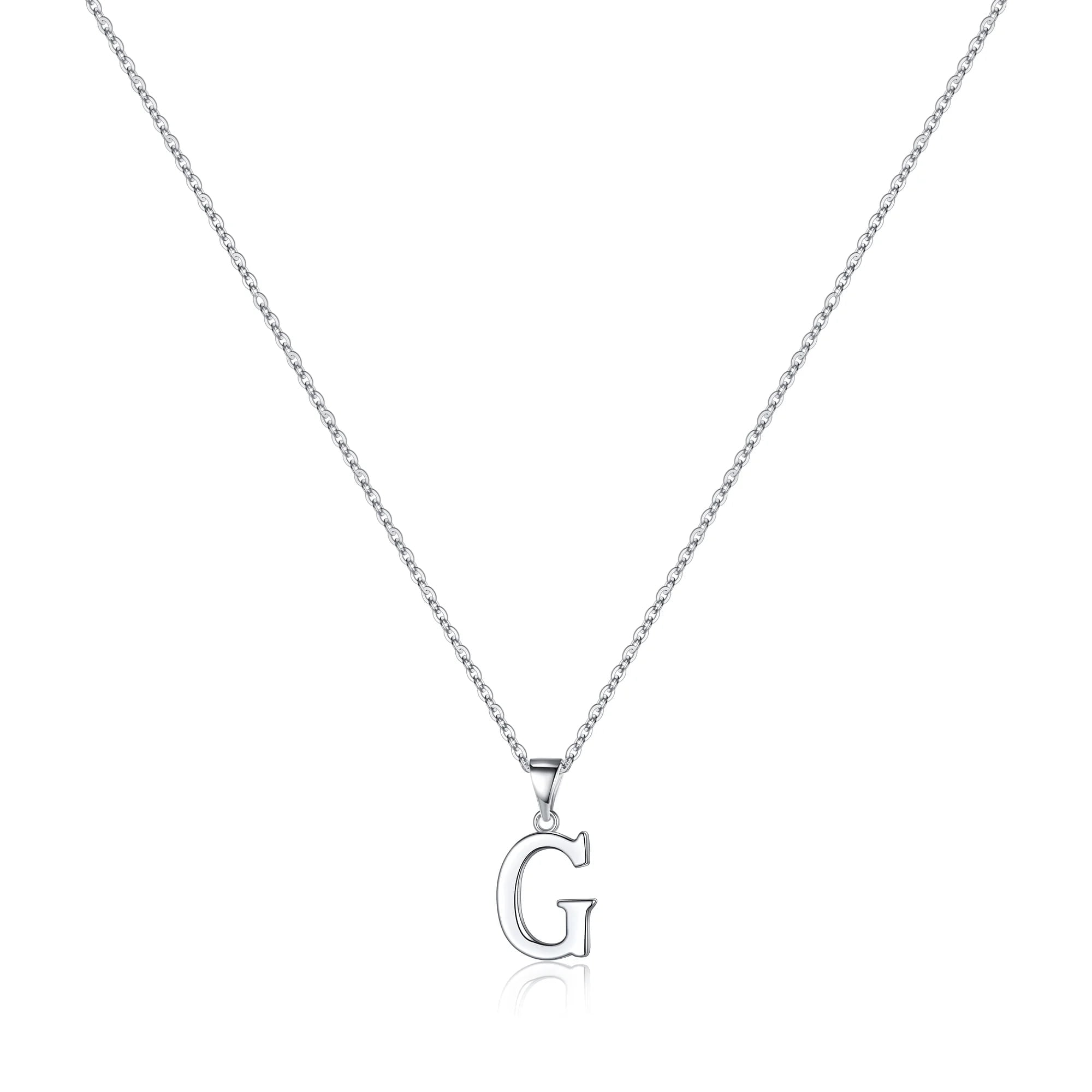 Collar Heshpaws S925 Sterling Silver Inicial A-z Plata Con Caja De Regalo