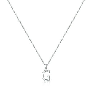 Collar Heshpaws S925 Sterling Silver Inicial A-Z Plata Con Caja De Regalo