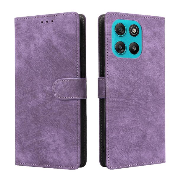 Funda Billetera para Motorola Moto G57/G57 Power con Soporte - Cartera de Cuero con Ranuras Morado
