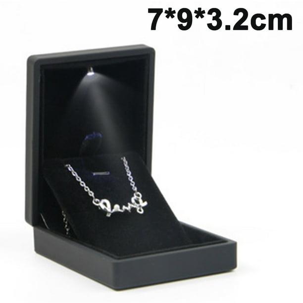 Caja para exhibir joyas y regalos para cadenas. Inserto extraíble y forro suave. Estuche organizador para collares.