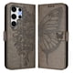 thumbnail image 2 of Funda cartera mariposa para Samsung Galaxy S25 Ultra con soporte y ranuras para tarjetas Gris, 2 of 5