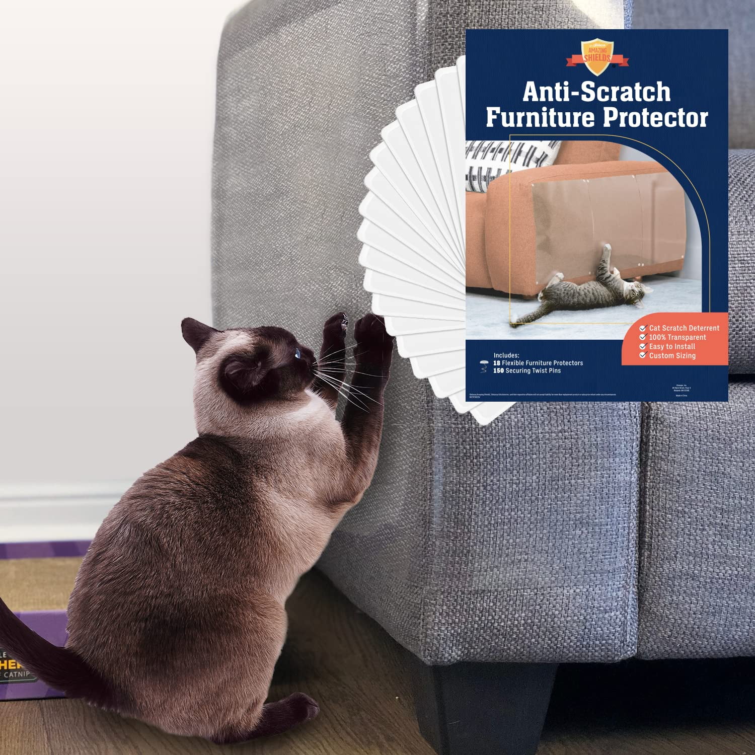 Stelucca Amazing Shields - Protector De Muebles Stelucca 18 Piezas Xl Antiarañazos Para Gatos