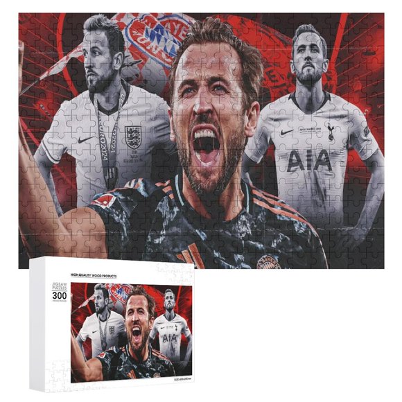 Harry Kane Rompecabezas de Madera Temático para Decoración del Hogar o Regalo para Fans, Amigos y Familia. 300 Piezas