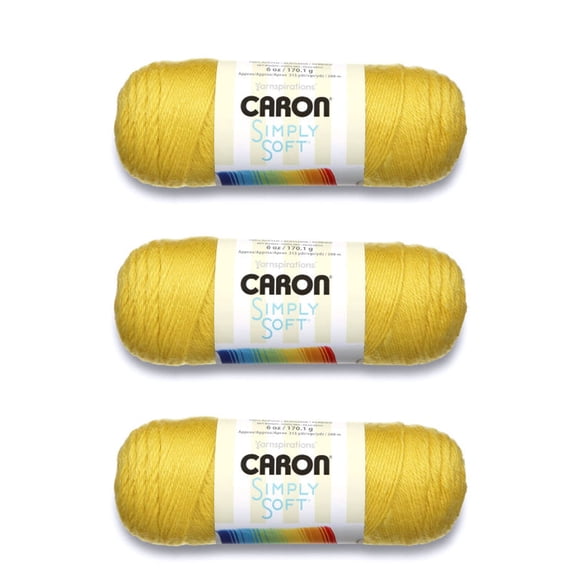 Hilo Caron Simply Soft Paquete de 3 de 170g Acrílico Medio (Worsted)