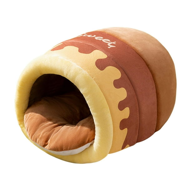 Cama para Gatos Cueva Cálida Nido de Felpa Casa para Dormir Y Refugio para Gatitos Como Escondite Seguro Y Cómodo Adecuado para Suelos Sofás Sillas Y L marrón