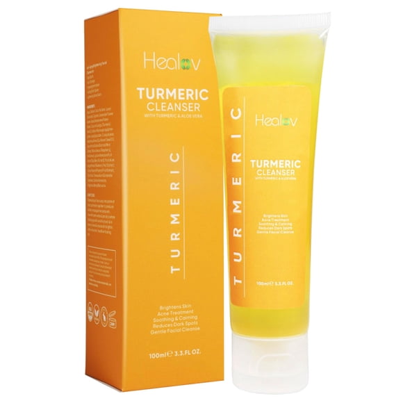 Limpiador Facial Healov de Cúrcuma para Piel Clara - Jabón Líquido 100 ml
