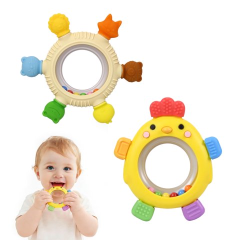 Juego De 2 Juguetes Sensory Teether Toys Visewi Para Bebés De 0 A 12 Meses