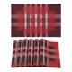thumbnail image 1 of REGALWOVEN 6 Paquetes de Manteles Individuales de Estilo Rústico para Decoración de Mesa de Comedor Interior y Exterior Lavables Mantel de Cocina Limpiar con Paño Rojo 18*12in, 1 of 7