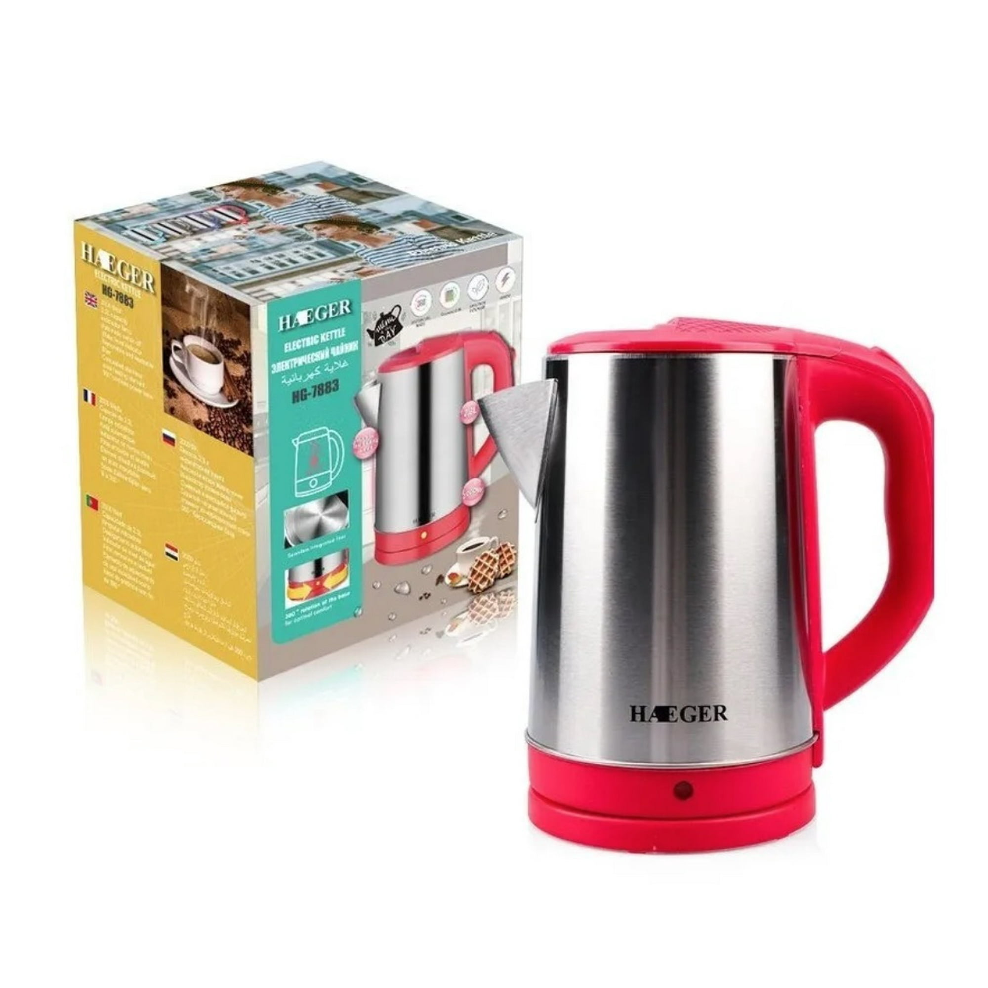 Tomasstore - Hervidor Eléctrico Tetera Calentador Agua Color Fucsia Té Café 2.3 Lts