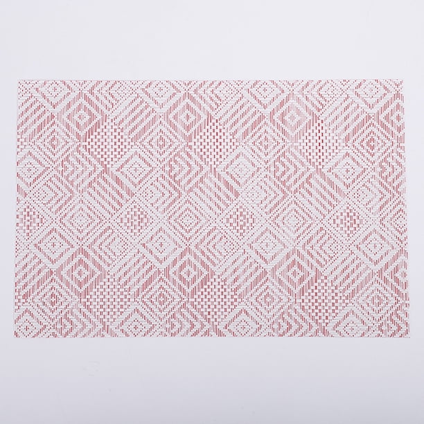 XmhyTop Juego de 6 Manteletes Individuales para Mesa, Hechos de PVC Resistente, Antideslizantes y Termorresistentes, Ideal para Hogares, Restaurantes y Cocinas, Estilo H, 45*30cm, Rojo