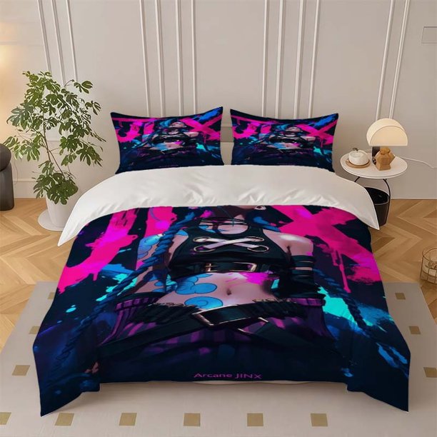 Jinx Battle of Two Cities Themed Bedding Set Three-Piece Set Including Duvet Cover and Pillowcases Soft and Comfortable