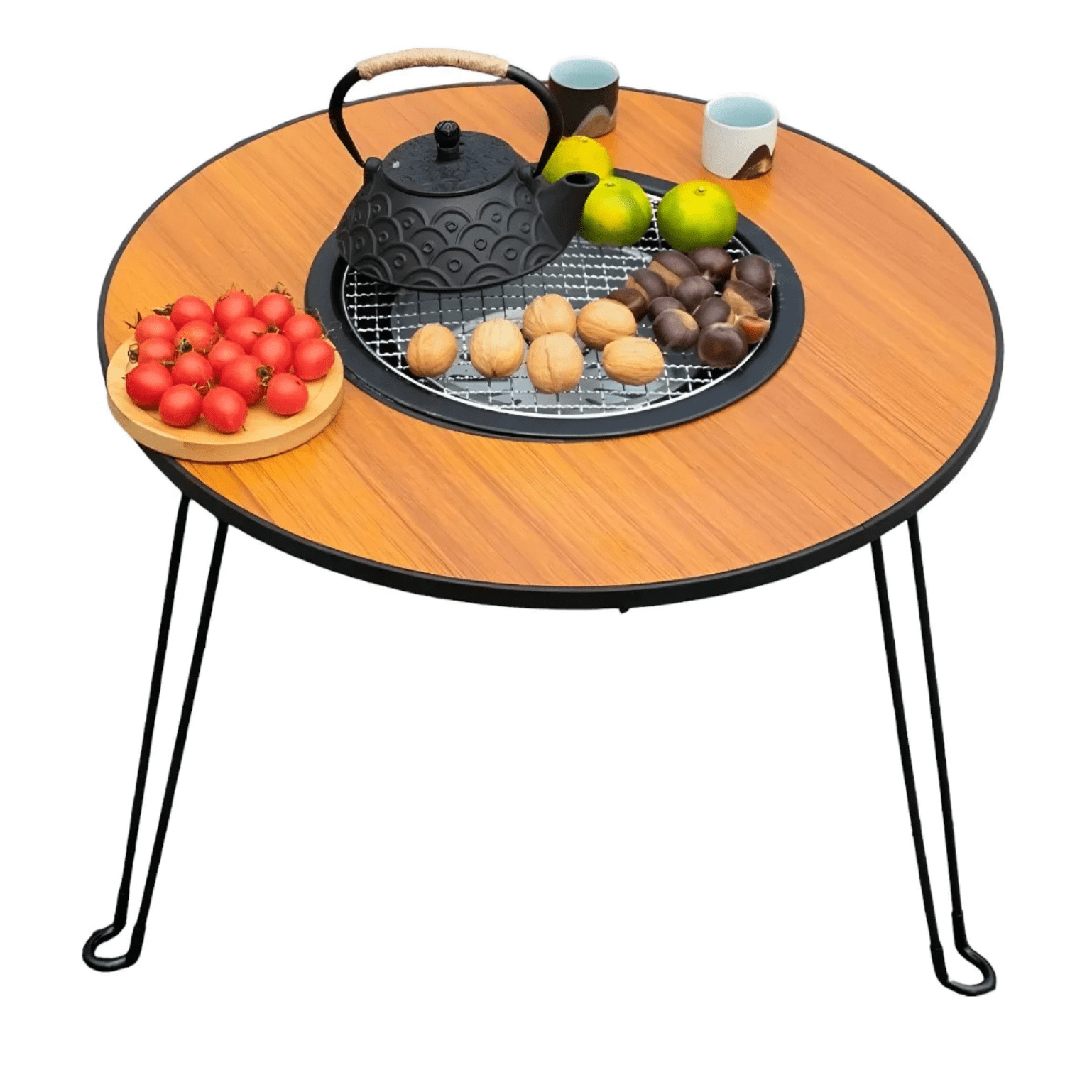 Genérico - Mesa Parrilla A Carbón Genérica 60x46.5cm Plegable Marrón Claro