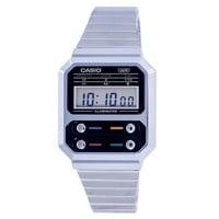 Casio - Reloj Vintage Digital Acero Inoxidable A100We-1A A100We-1 Para Hombre