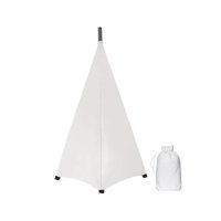 Magideal - Cubierta De Soporte De Altavoz Con Luz Para Dj, Altura Ajustable Con Bolsa De Almacenamiento, Práctico De Usar, Soporte Para Trípode, Falda De Malla Blanco 3 Lados