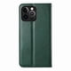thumbnail image 3 of Funda tipo cartera para iPhone 14 Pro de piel con cierre magnético, ranuras para tarjetas y correa para la muñeca Verde, 3 of 6