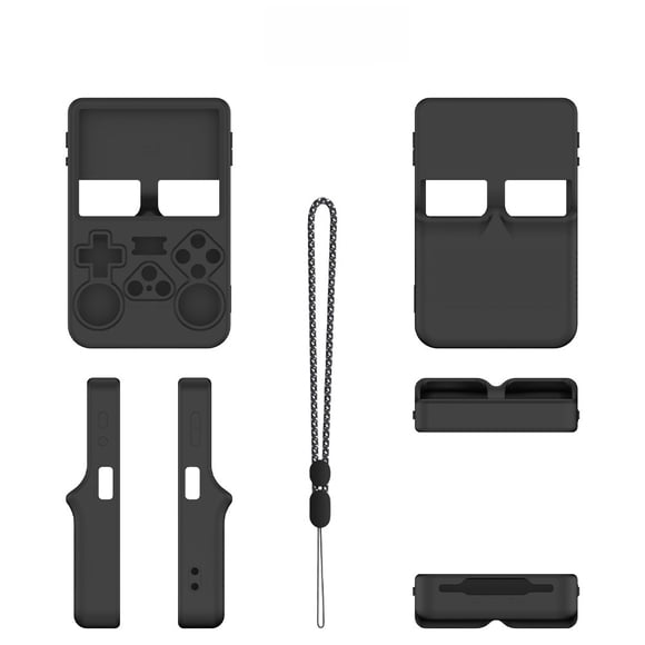 Funda de silicona para consola R36S Funda de piel suave Cubierta Protectora Funda Antiarañazos Protector Juego Accesorios-Negro