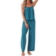 thumbnail image 2 of INSPIRE CHIC Conjunto de Pijama para Mujer, Top de Tirantes Plisado y Pantalones, Tejido Elástico Suave, Conjuntos de Verano 2026 con Bolsillos, 2XL Azul, 2 of 5