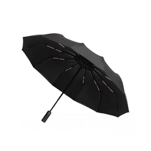 Genérico - Paraguas Pliegue Automatico 12 Marco Soporte Color Negro