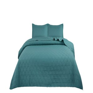 Genérico - Cubrecama Quilt De Verano Con Pompones 2 Plazas Turquesa
