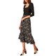 thumbnail image 2 of Faldas de Gasa para Mujer INSPIRE CHIC Cintura Elástica Volantes en Capas Falda Midi Floral Negro-Floral L, 2 of 8