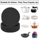 thumbnail image 3 of Tapetes de 18 cm para ollas y sartenes, 5 salvamanteles tejidos con cesta para platos calientes, agarraderas para cocina, accesorios de mesa resistentes al calor., 3 of 7