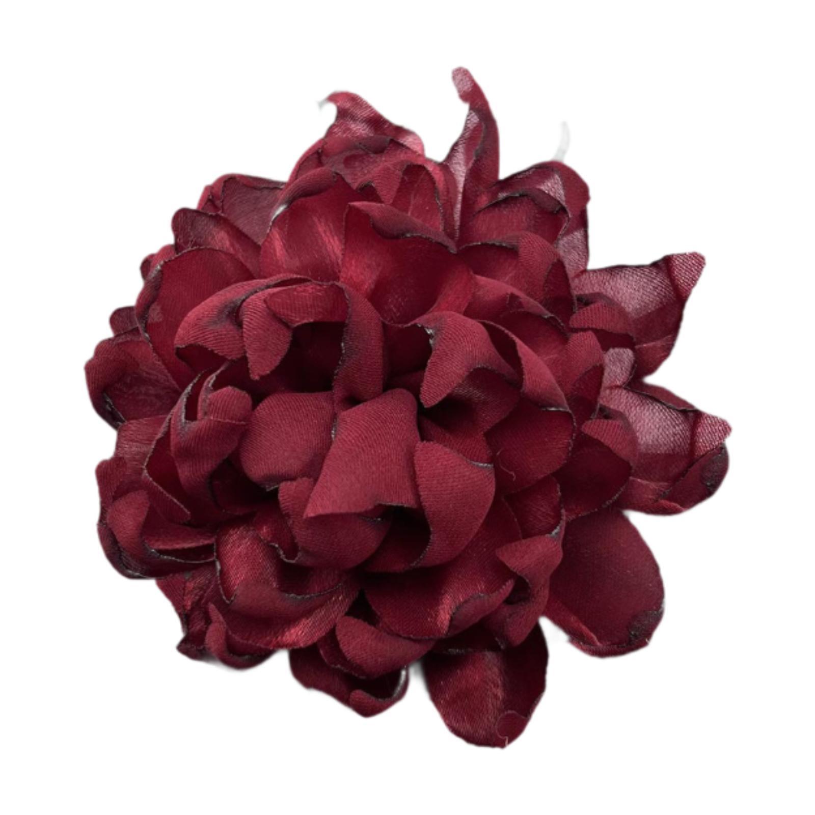 Magideal - Broche De Flor De Camelia De Satén, Pin De Flor Para Mujeres Y Niñas, Elegante Pinza Para El Pelo Con Flores, Boutonniere Para Regalos De Joyería Para Rojo Oscuro