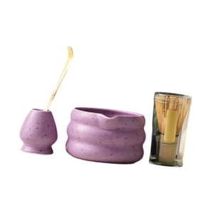 Bothyi - 4X Matcha Ceremony Set Ceramic Matcha Bowl Juego Para Comedor Home Tea Room Purple