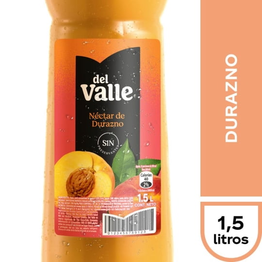 Jugo Durazno Botella 1,5 L Del Valle