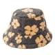 thumbnail image 1 of Sombrero de pescador de piel sintética con margaritas y flores de oveja para mujer, cálido y peludo para invierno, 1 of 5