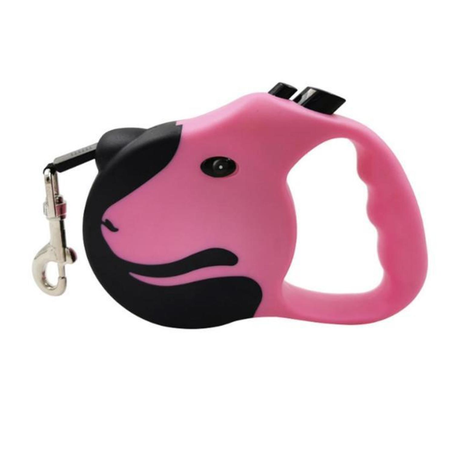 Total E-Commerce - Cuerda Retractil 5M Flexible Paseo De Perros Mascotas Rosado