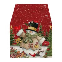 Magideal - De Mesa Navideño Rectangular, Mantel Para Interior Y Exterior, Estilo Rústico, 180 X 30 Cm, Mantel Individual Para Mesa, Mantel Para Festivales Muñeco De Nieve