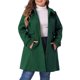 thumbnail image 2 of Abrigos de mujer de talla grande Agnes Orinda, chaqueta de trinchera con botones, abrigos largos de invierno 4X verde oscuro, 2 of 6