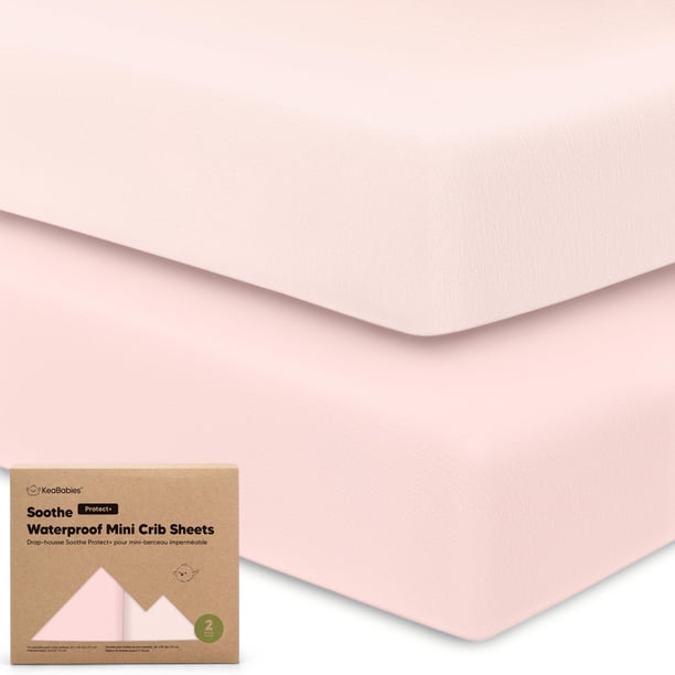 Paquete de 2 sábanas ajustables impermeables mini para cuna KeaBabies 97 × 66 × 13 cm orgánicas