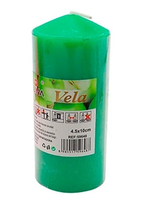 Genérico - Vela Cilíndrica Verde Aroma De Manzana 4.5X10Cm