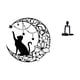 thumbnail image 3 of Escultura De Metal De Gato Negro Místico Con Forma De Luna, Figura De Pensador Abstracto, Adorno De Mesa Para Amantes De Los Gatos, Decoración De Estantería Para Dormitorio., 3 of 5
