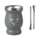 thumbnail image 1 of Vaso matero térmico 240 ml con 2 bombillas acero inoxidable Gris Granito, 1 of 6