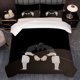 thumbnail image 1 of 3pcs Samurai Meditation and Sword Themed Korean Style Printed Bedding Set | Comfortable Polyester Duvet Cover and Pillowcases Ideal for All Seasons, 1 of 5