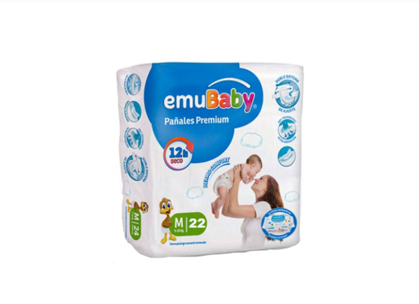 Pack X8 Emubaby Premium M 176 Pañales