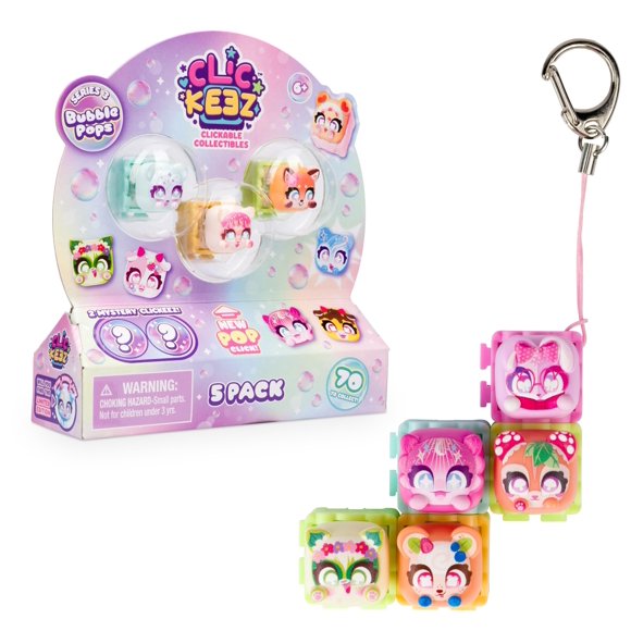 Juguete Antiestrés Clickeez Serie 3 Pack de 5 con Llavero