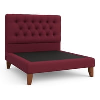 Ethan Desing - Cama Plaza Y Media Burdeo Respaldo + Base